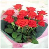 日本24 long stem roses with green